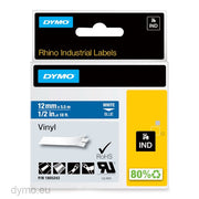 Dymo  Rhino 1805243 vinyl white on blue tape 12mm