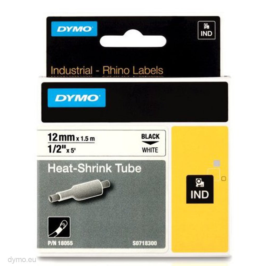 Dymo Rhino heat shrink tube 12mm x 1.5m white