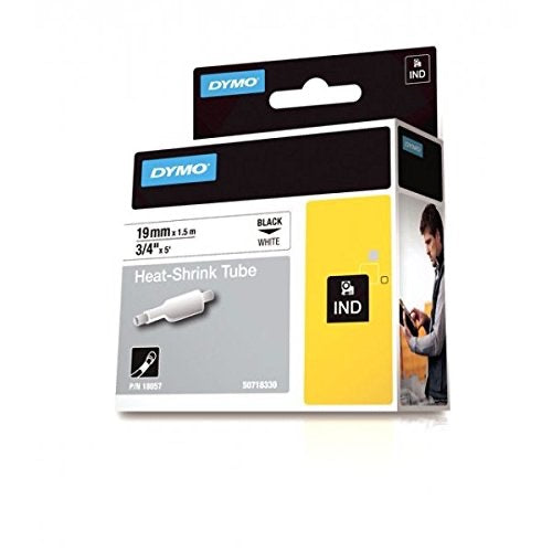 Dymo RHINO 18057 heat shrink tubing black on white 19mm