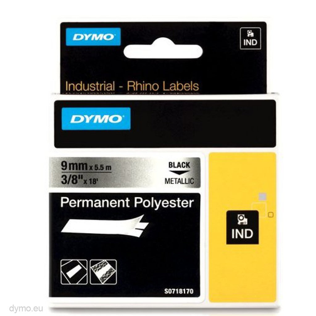 Dymo rhino 9MMX5.5M metallic permanent polyester