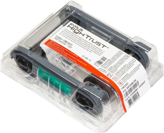 Evolis YMCKO Consumables Color Ribbon, Primacy 2 Compatible, 300 Prints, 1 Roll | R5F208M100