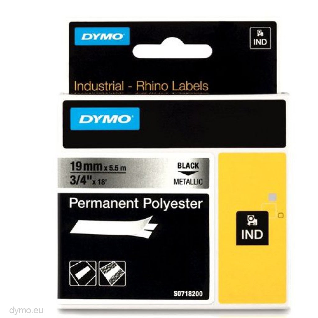 Dymo rhino 19MMX5.5M metallic permanent polyester