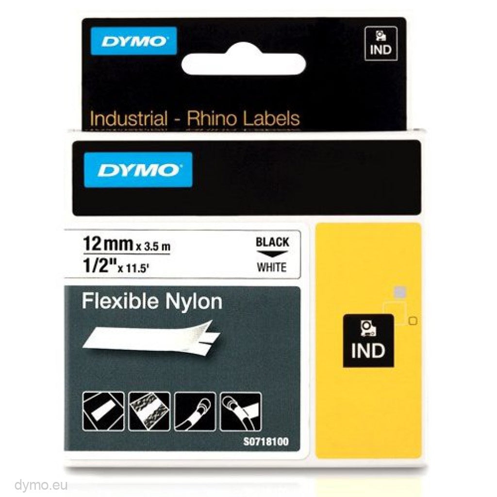 Dymo rhino 12MMX3.5M white nylon