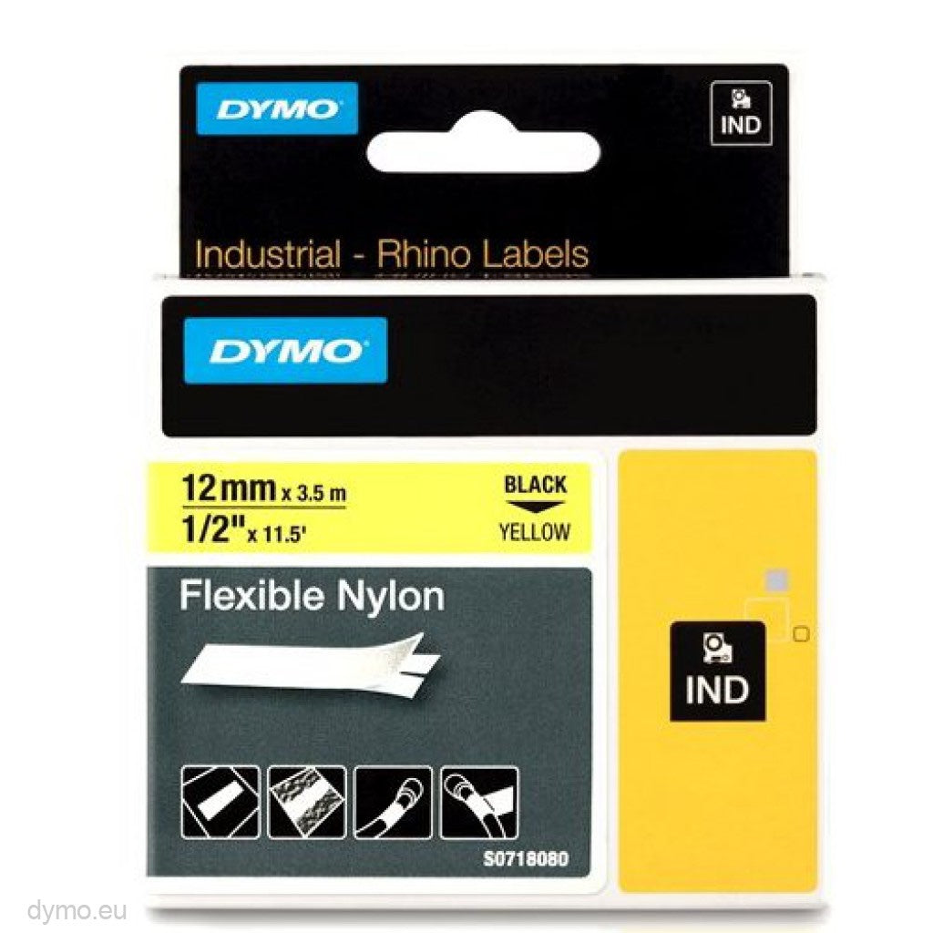 Dymo rhino 12MMX3.5M yellow nylon