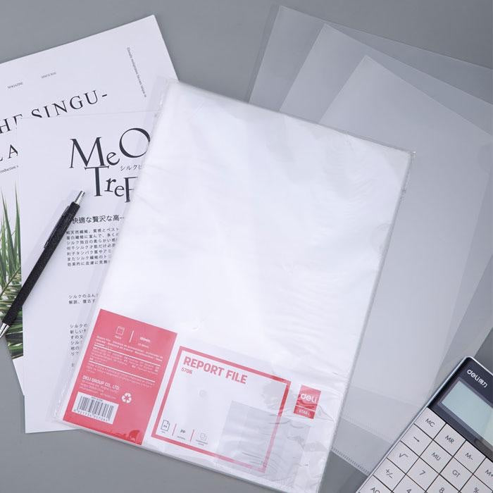 Deli L Shape Folder A4 Size Pack of 10 White E5706