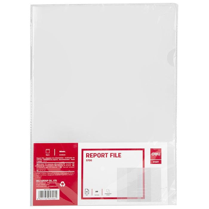 Deli L Shape Folder A4 Size Pack of 10 White E5706