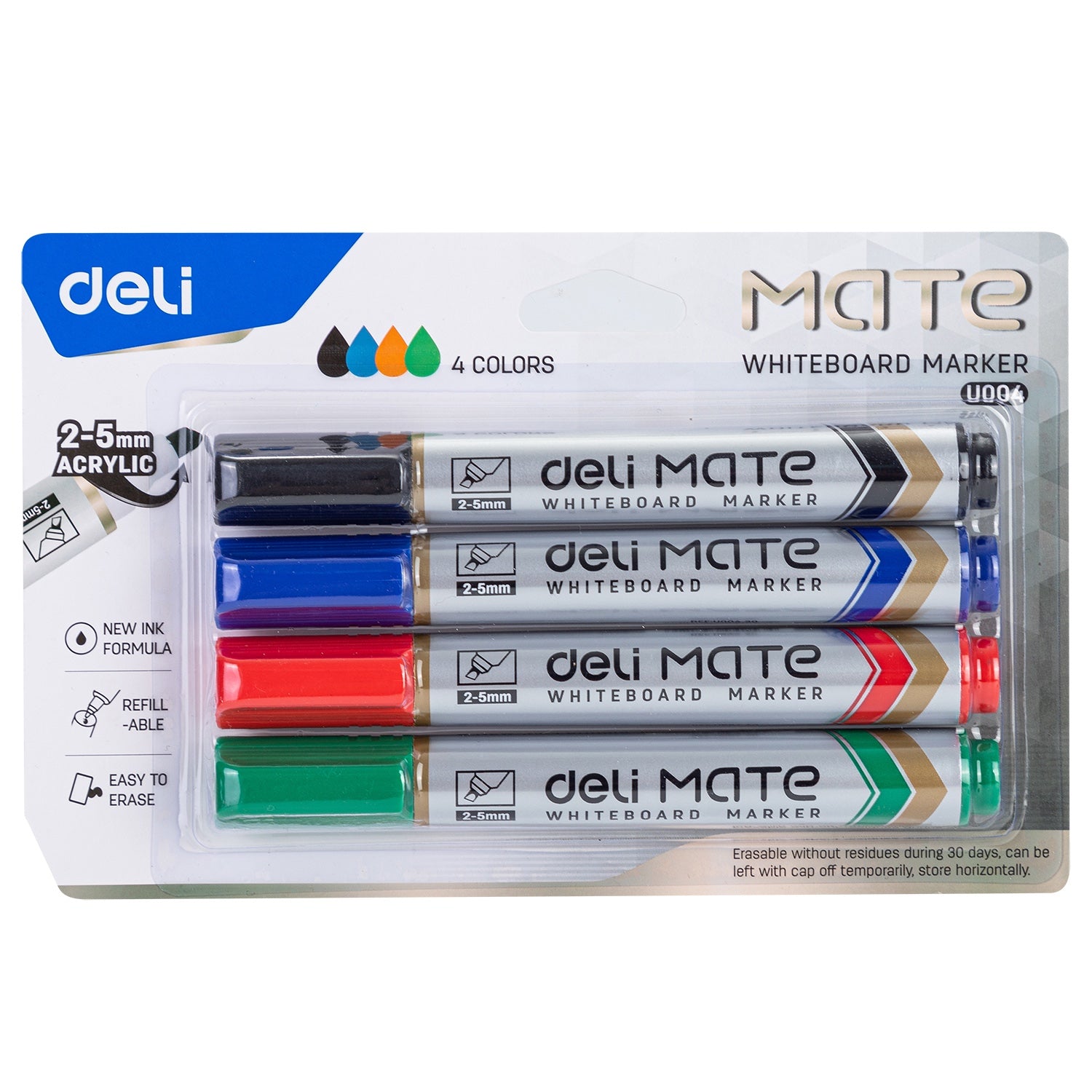 DELI MATE WHITEBOARD MARKER 4'S IN  WALLET