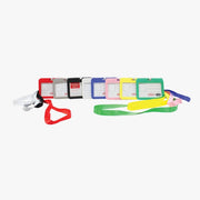 PVC COLORED NAME BADGE HOLDER WITH LANYARD HORIZONTAL