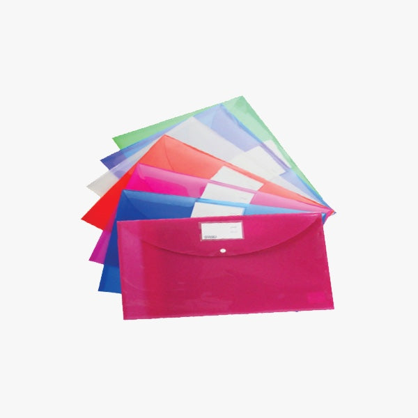 F/S DOCUMENT BAG WITH  BUTTON ASSORTED COLORS