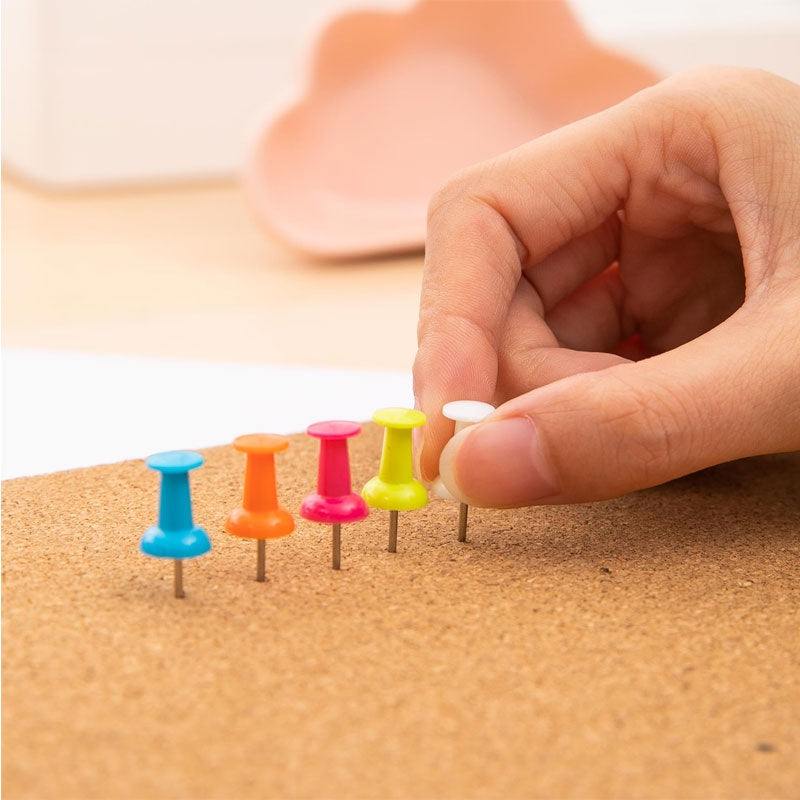 DELI COLOR PUSH PIN IN JAR 100PCS