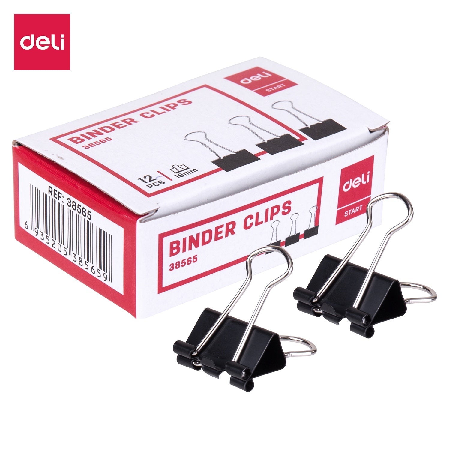 DELI BINDER CLIP 19mm (3/4"),  black , 12 pcs / box