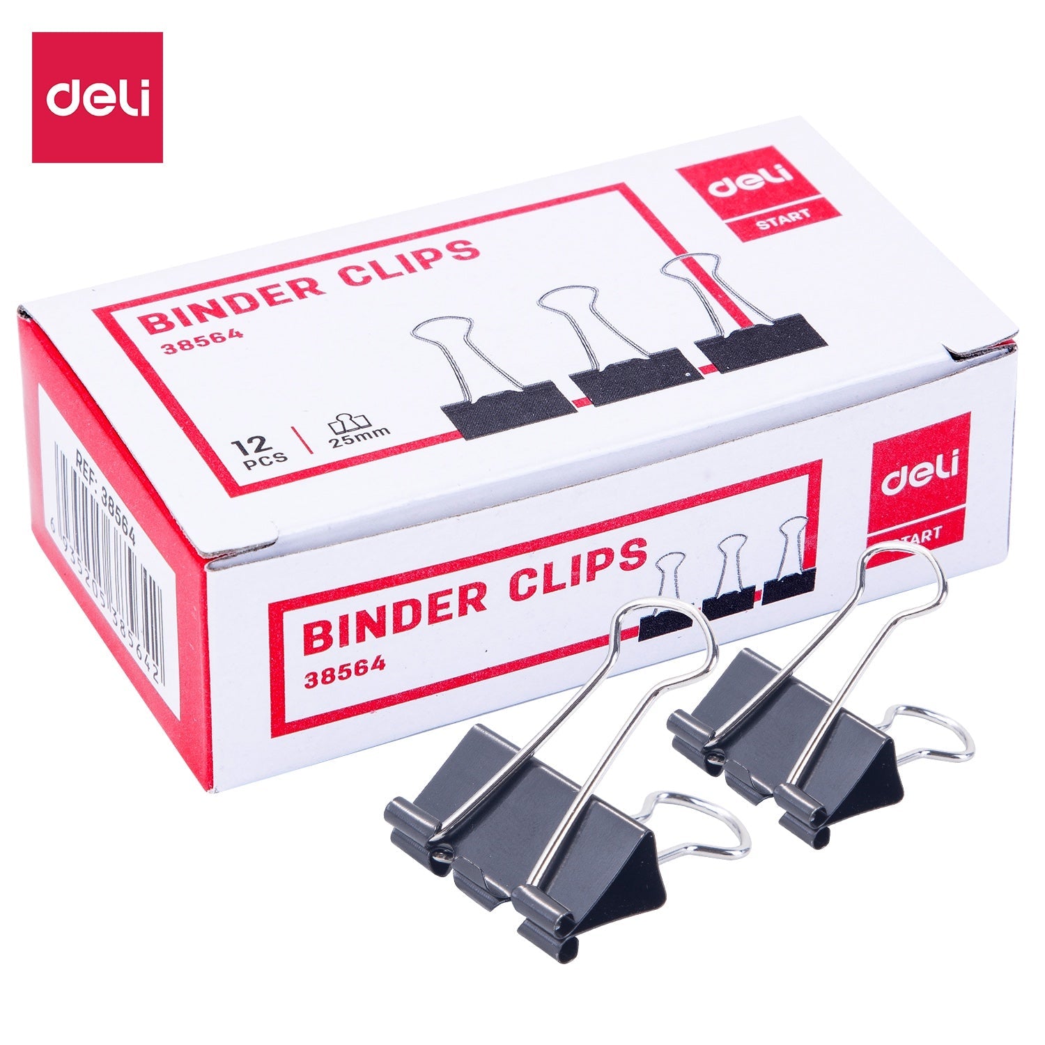 DELI BINDER CLIP  25mm(1") ,  black , 12 pcs / box