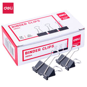 DELI BINDER CLIP  25mm(1") ,  black , 12 pcs / box