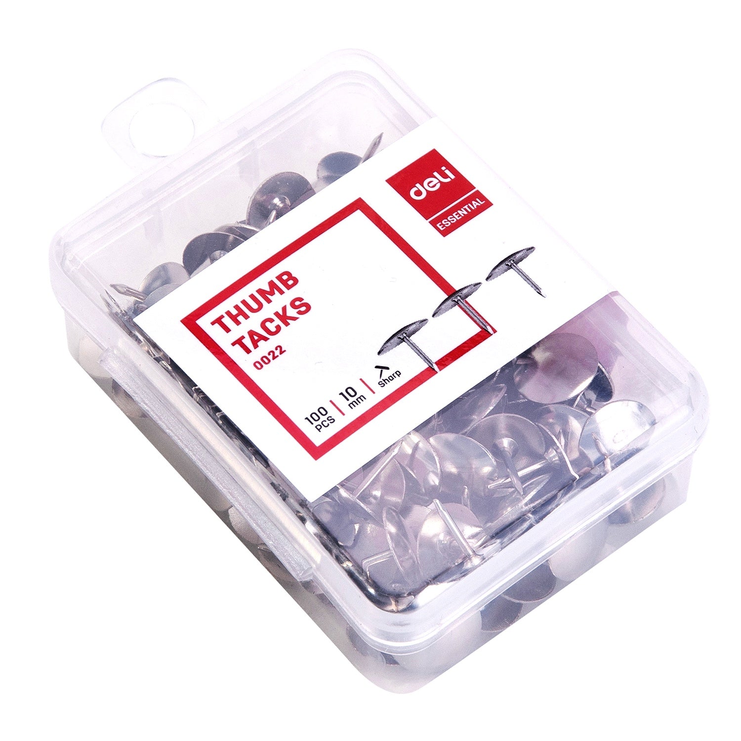 DELI SILVER THUMB TACKS 100PCS /BOX