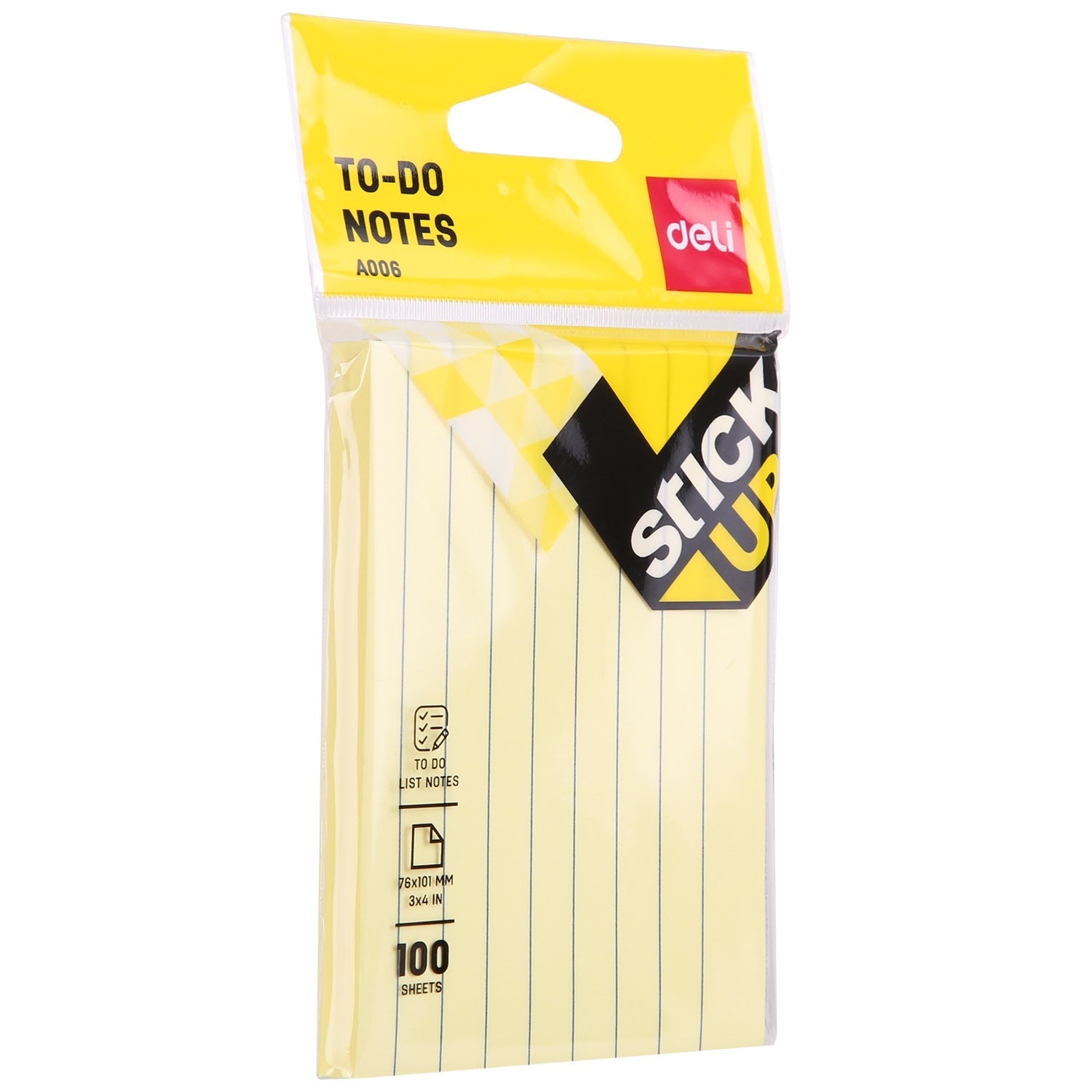 DELI STICK NOTE 3*4 YELLOW LINED