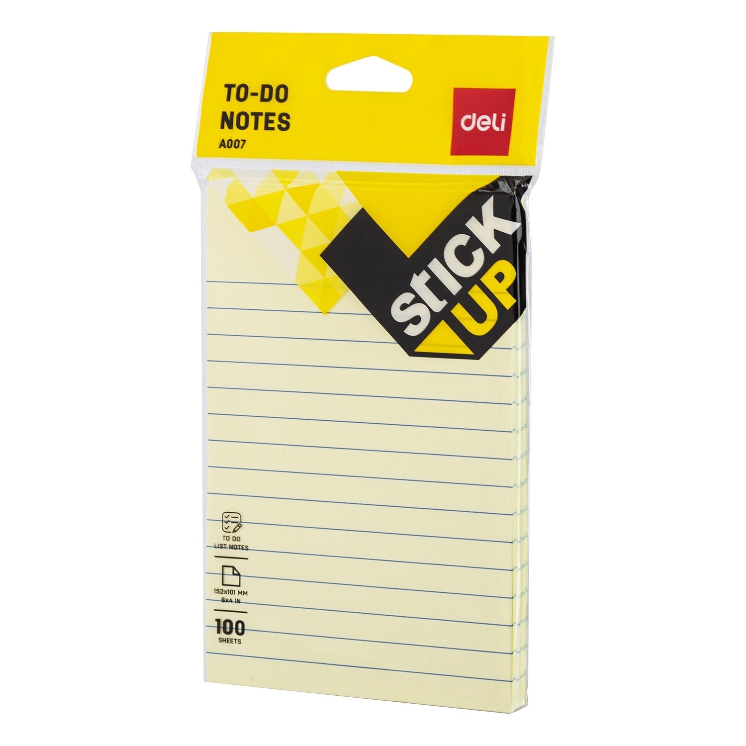 DELI STICK NOTE 4x6" YELLOW LINED