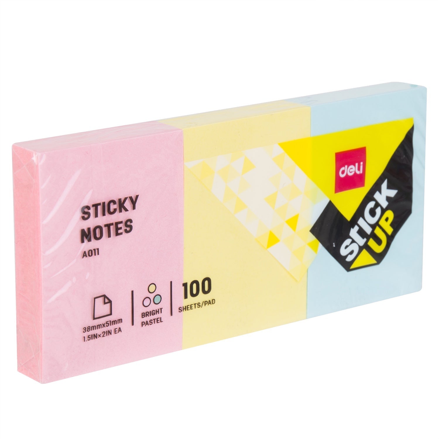 DELI STICK NOTES 1.5X2 ASSORTED COLOR 3PADS