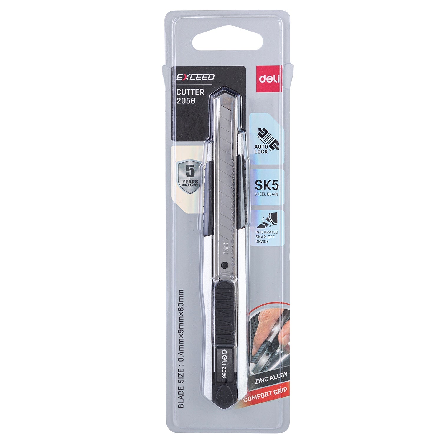 DELI ALLOY  CUTTING KNIFE MEDIUM IN BLISTER CARD