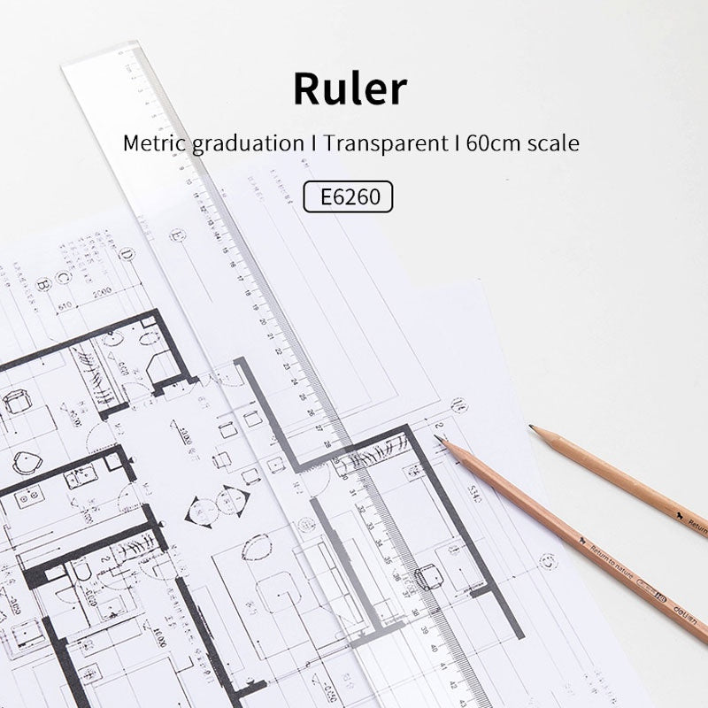 Deli Transparent Ruler 60cm