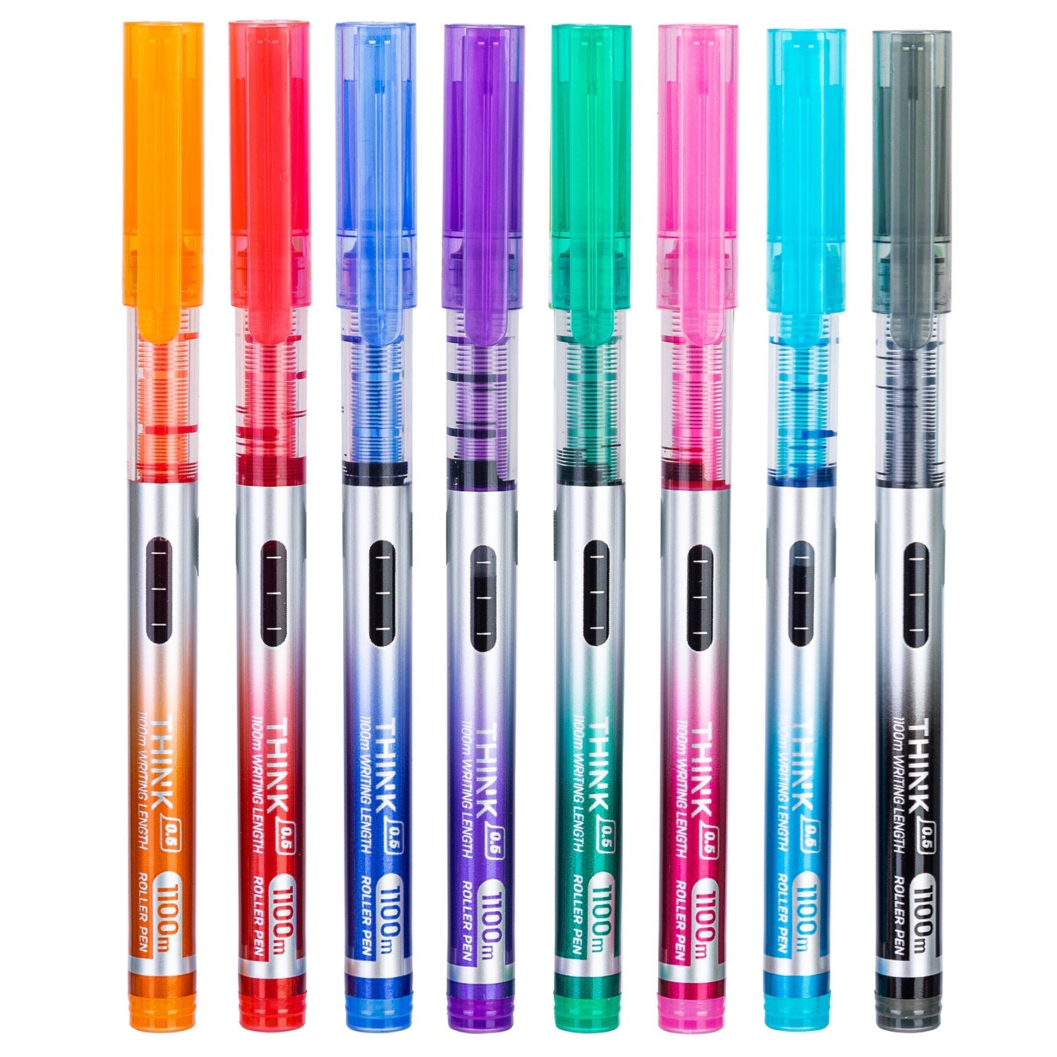 Deli Rollerballpen 0.5mm 8pcs in wallet
