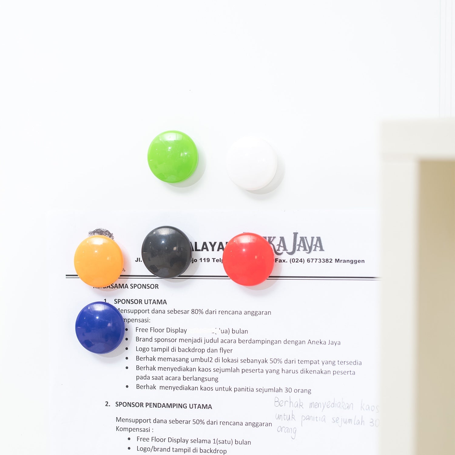 DELI WHITEBOARD MAGNET 30MM 6'S IN BLISTER