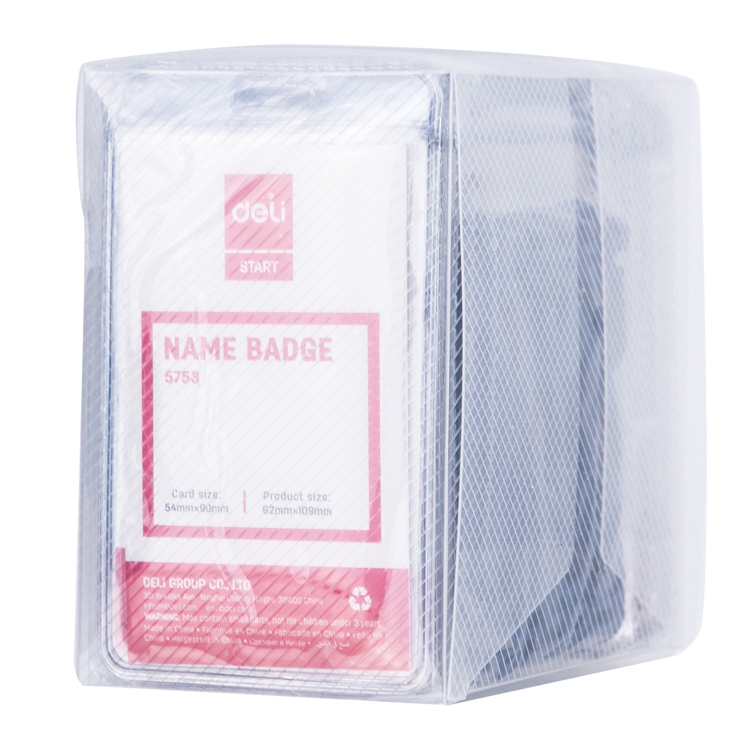 DELI PVC ID PASS 54X90 MM WHITE , 50 PCS/BOX