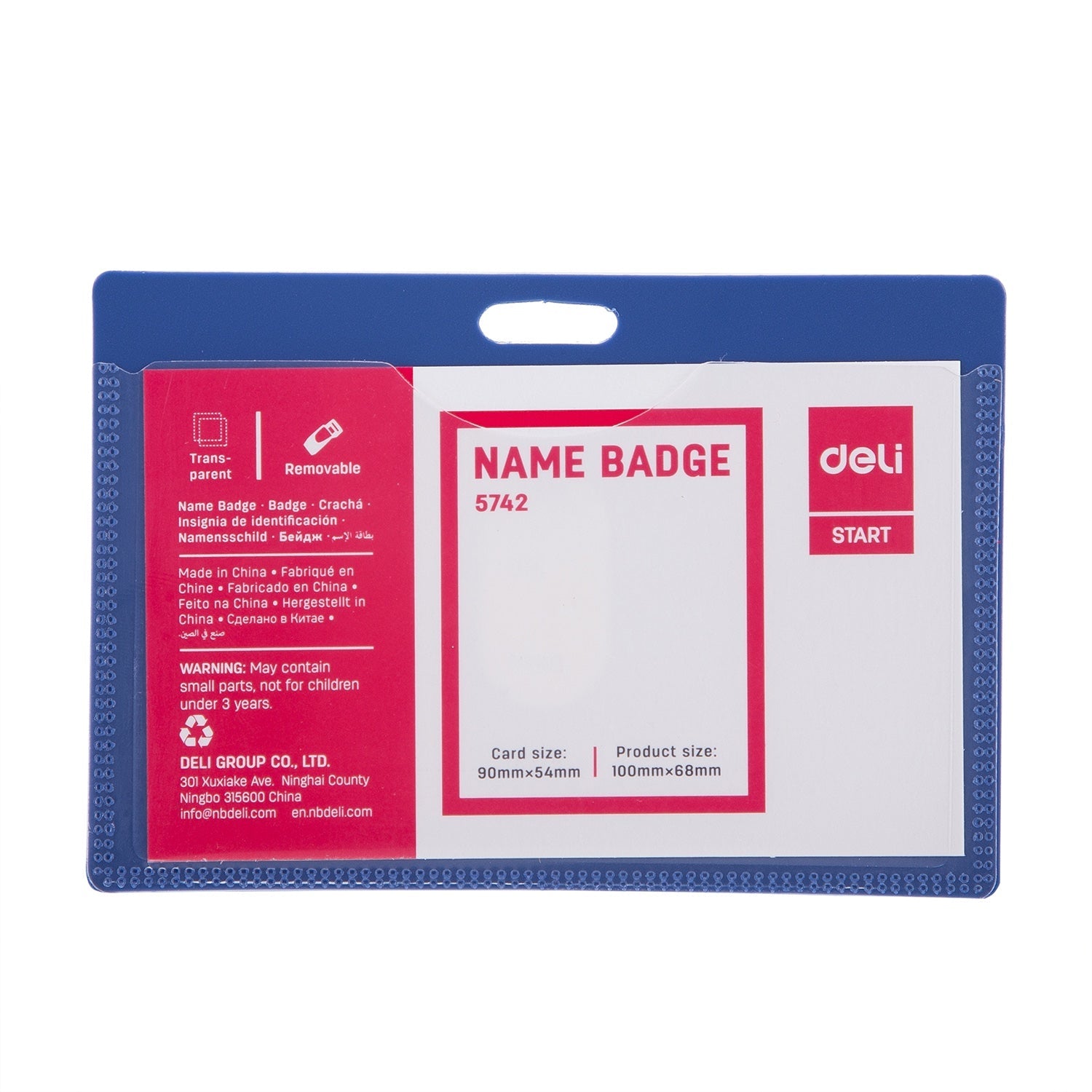 DELI PP ID PASS 90X54 MM , BLUE