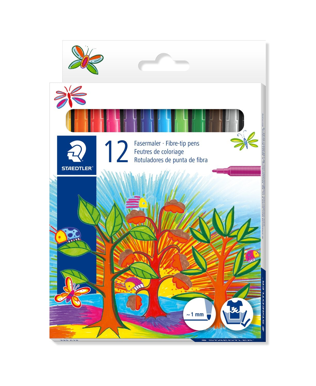 Fiber tip Pen cardboard Set-12col ST-325-C12