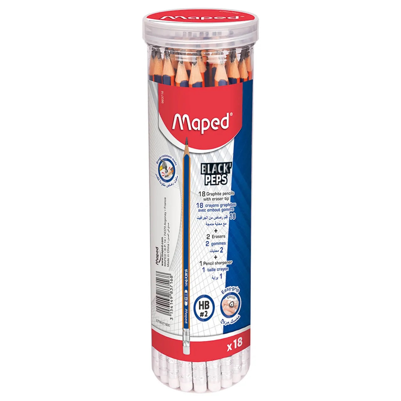 Blackpeps tube 18pcs+ 1shrpnr + 1eraser MD-983716