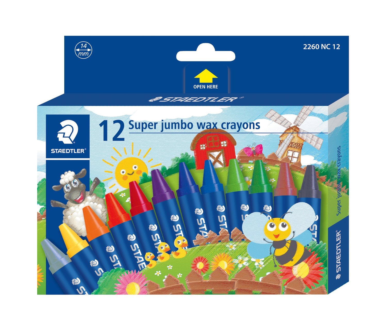 Noris Club SuperJumbo WaxCrayon Staedtler =12col  ST-2260-NC12