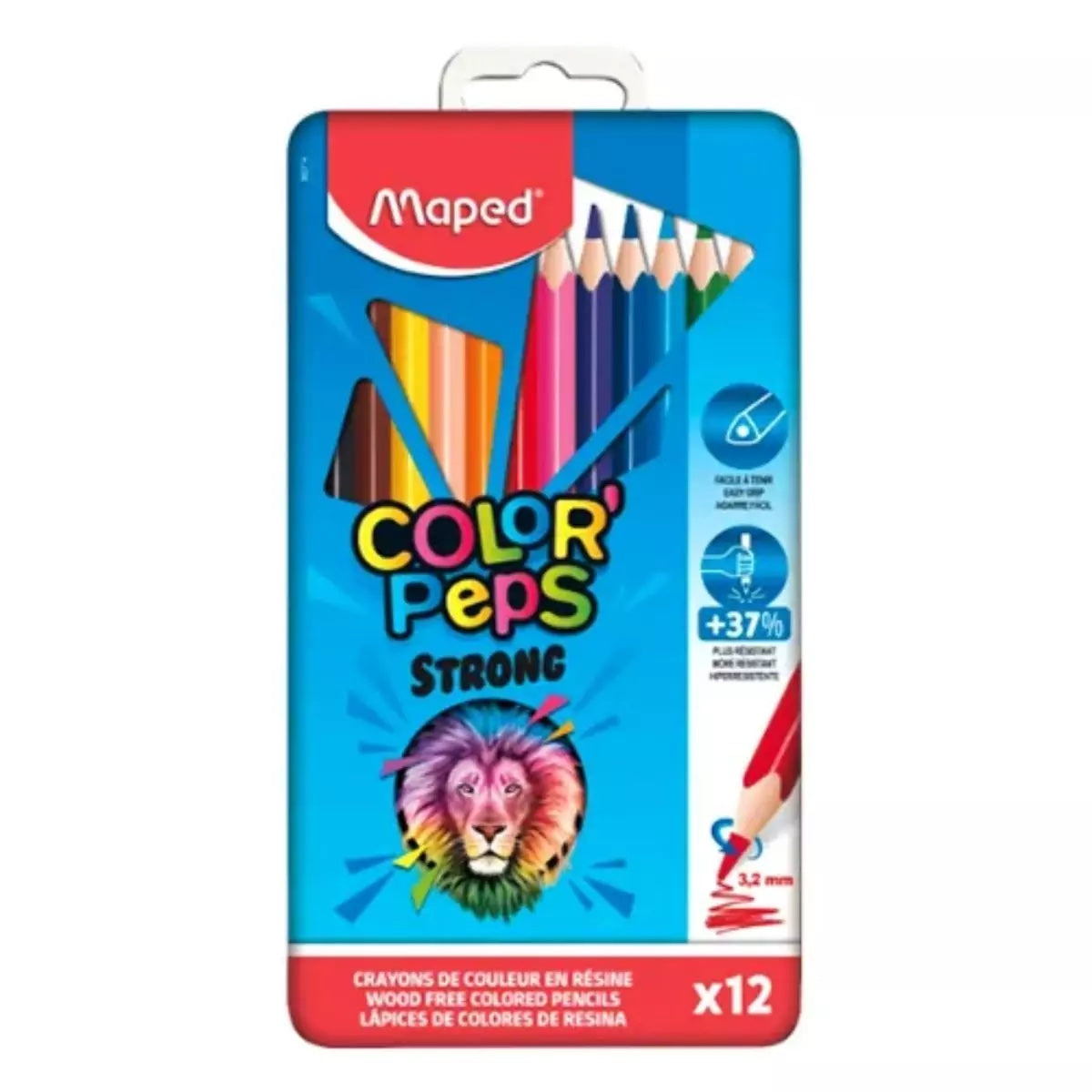 Color Pencils Strong Metal Box 12 colors MD-862714