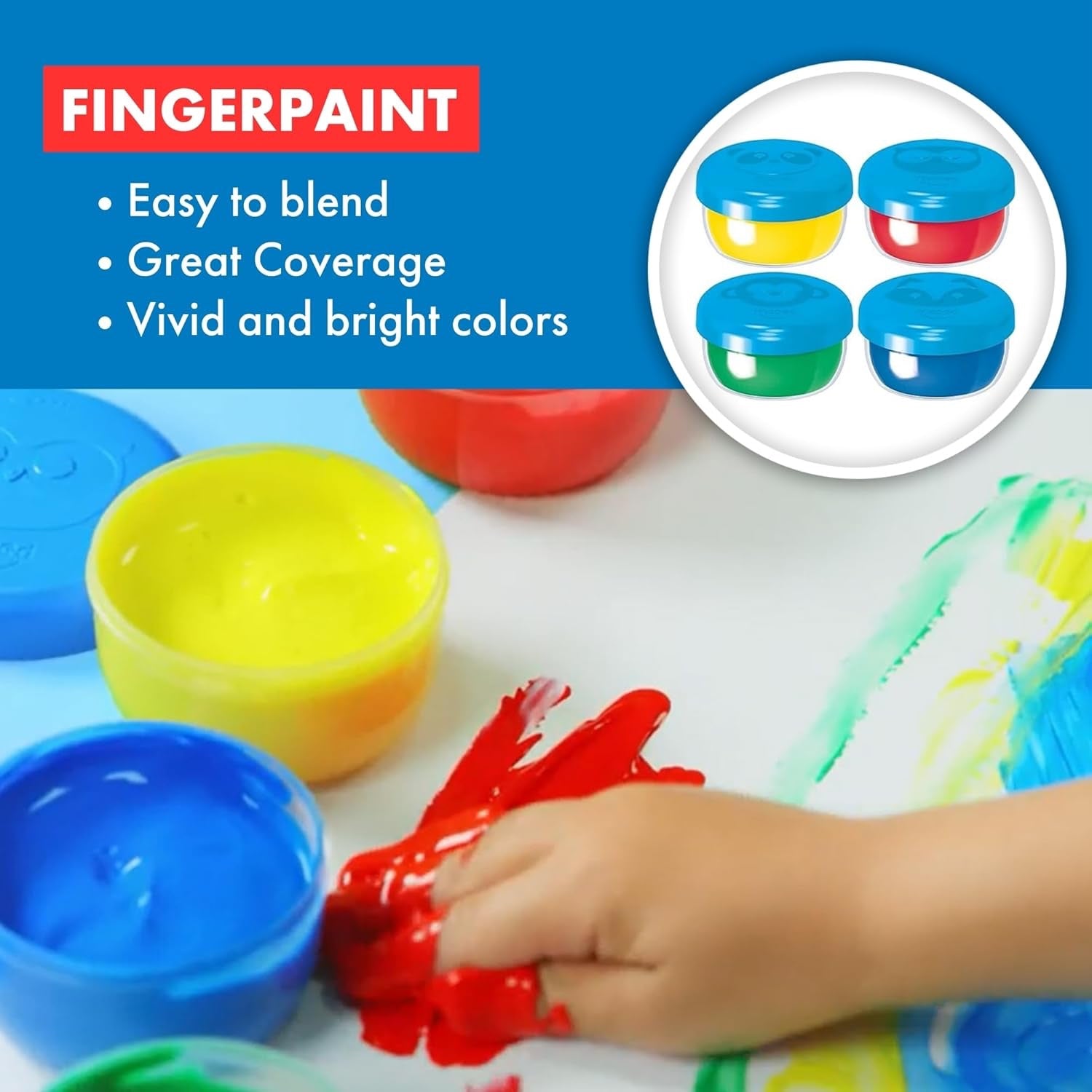 Color'peps finger paint pot 80gx4 col MD-812510