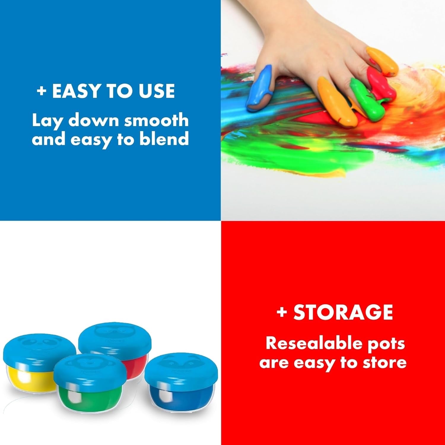 Color'peps finger paint pot 80gx4 col MD-812510