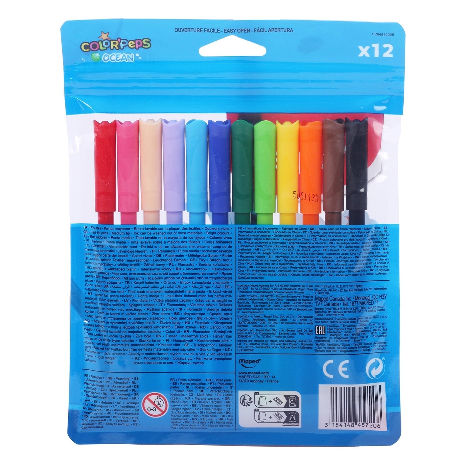 MD-845720 Color Peps FeltTip Ocean 12 Color