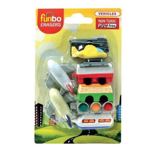 3D Eraser in Blister Pack-Vehicle FO-ER-VEHICLE-02