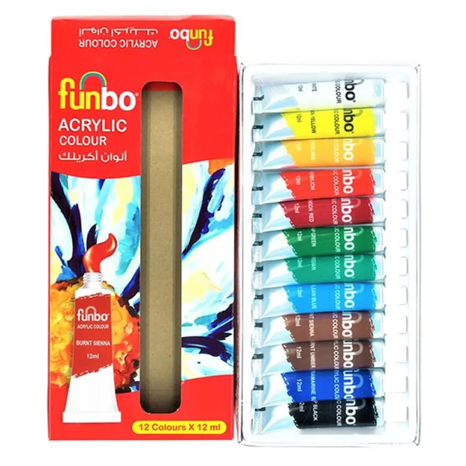 Acrylic Paint Set 12 col X 12ml Tubes FO-ACRYLIC-1212