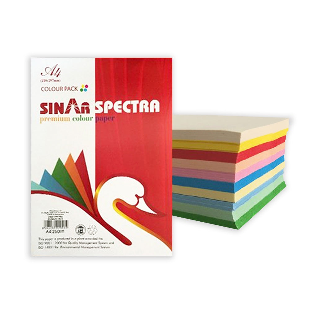 Premium color paper 80gsm A4 10 assorted colors 250 sheets