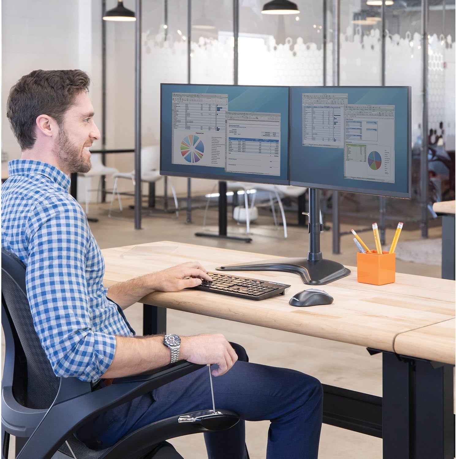 Fellowes Professional Series Free Standing Dual Horizontal Monitor Arms