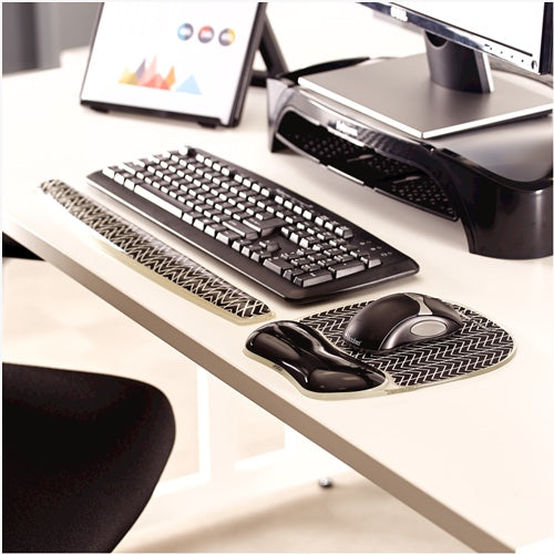 Fellowes Photo Gel Mousepad Wrist Support - Chevron