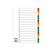 PVC Index Divider 1-15 Color A4 for office organization in Qatar