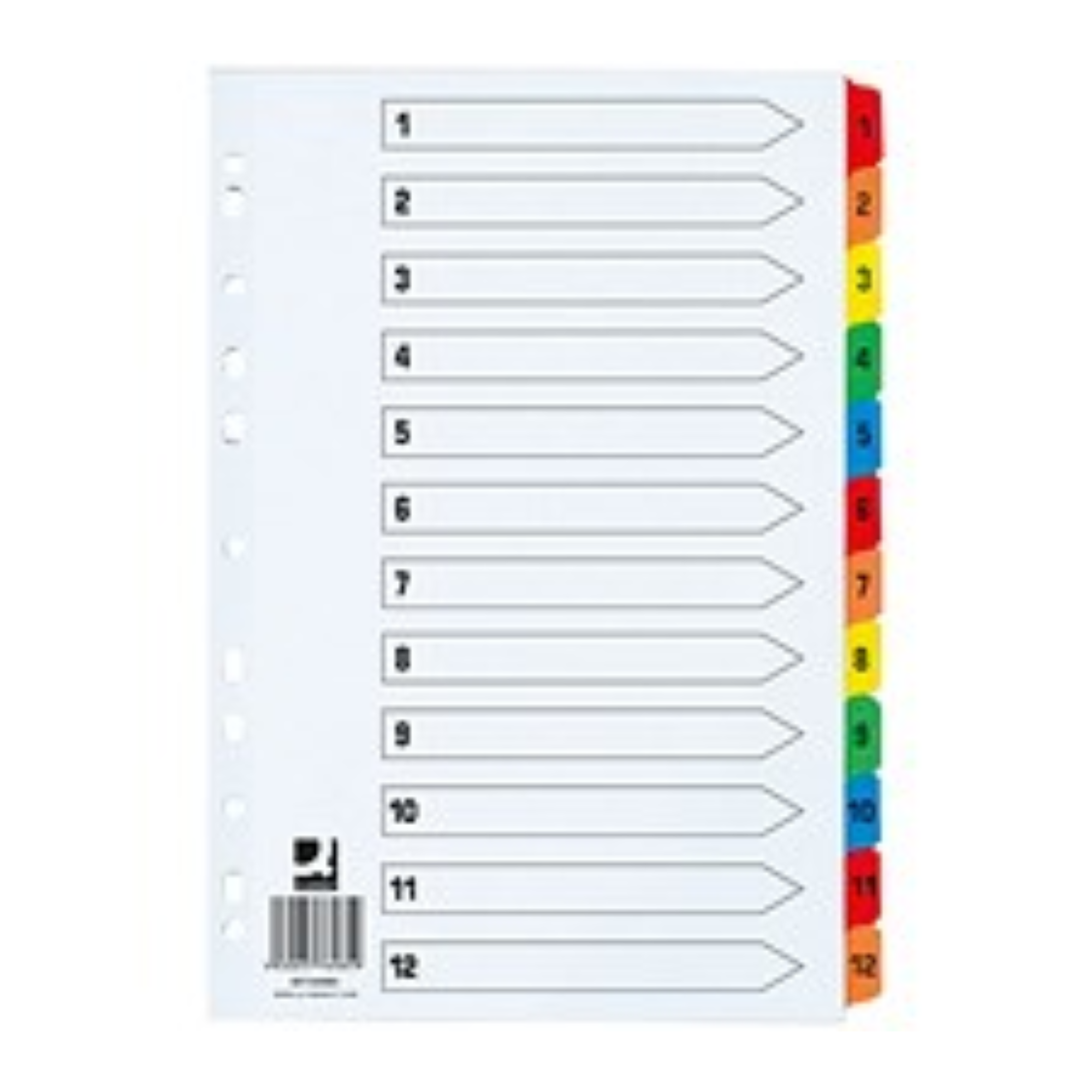 Durable PVC Numbered Dividers 1-12 for Office and School Use in Qatar