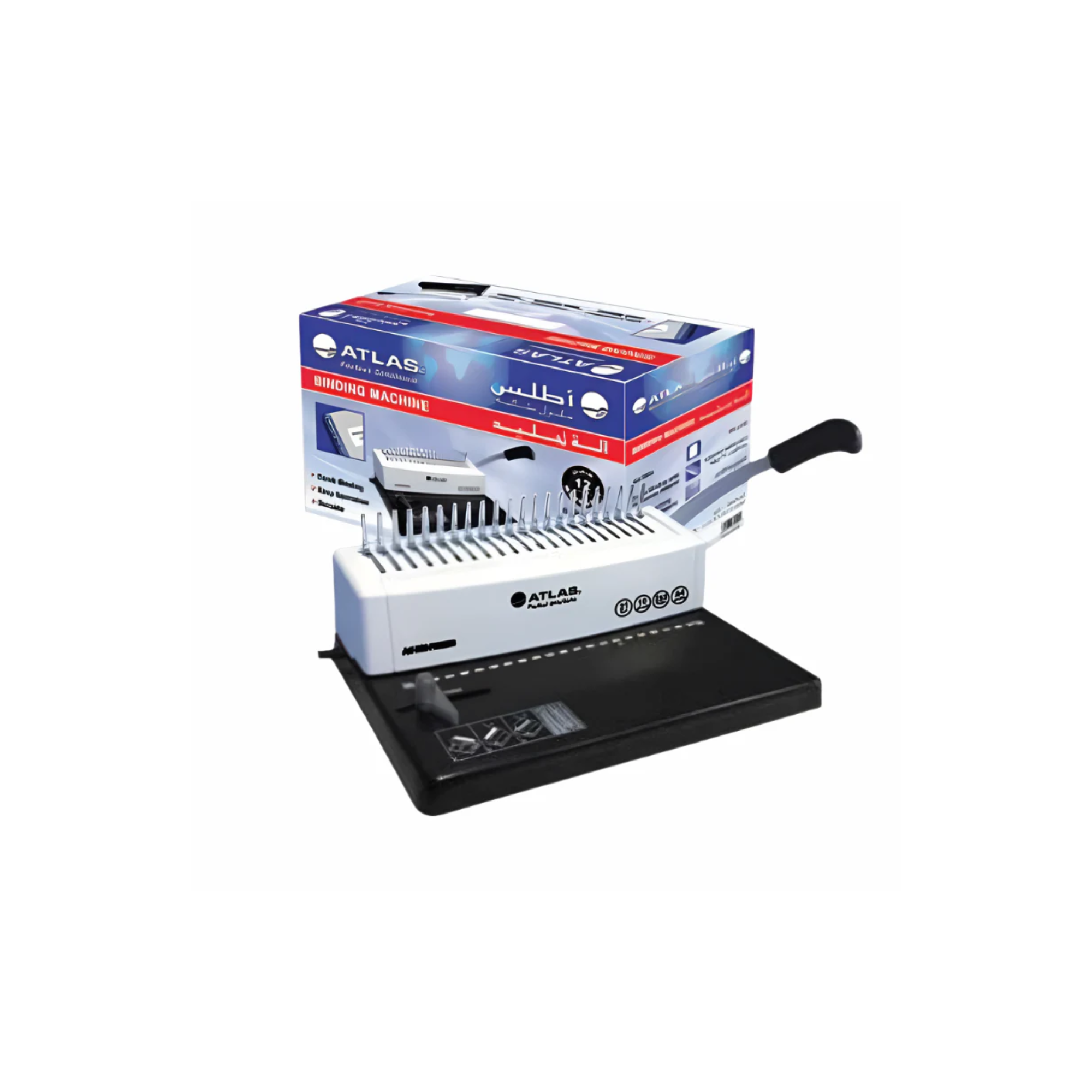 Atlas AS-BM-242 Manual Spiral and Comb Binding Machine – Durable Document Binder for Office and School Use in Qatar