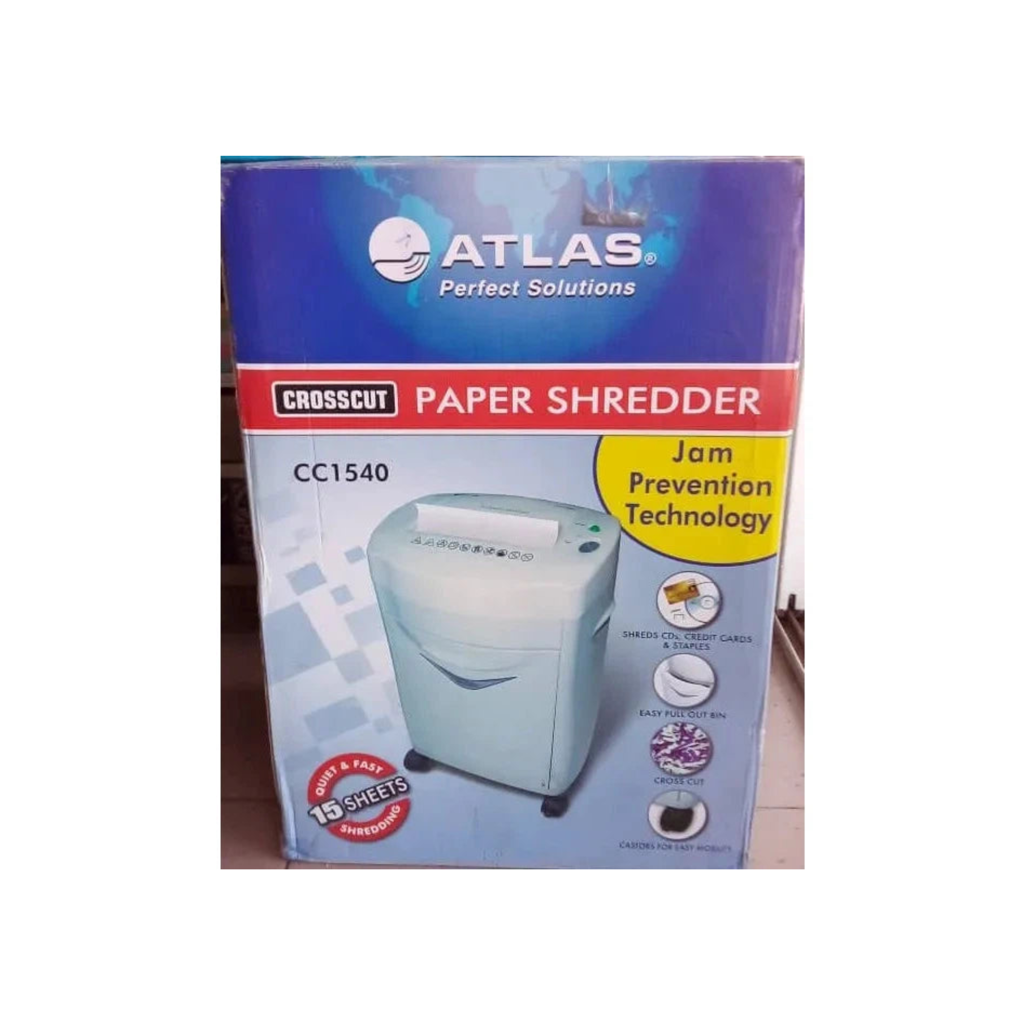 Buy Atlas AS-S2-CC1540 Shredder – High-Security 15 Sheet Paper Disposal in Qatar