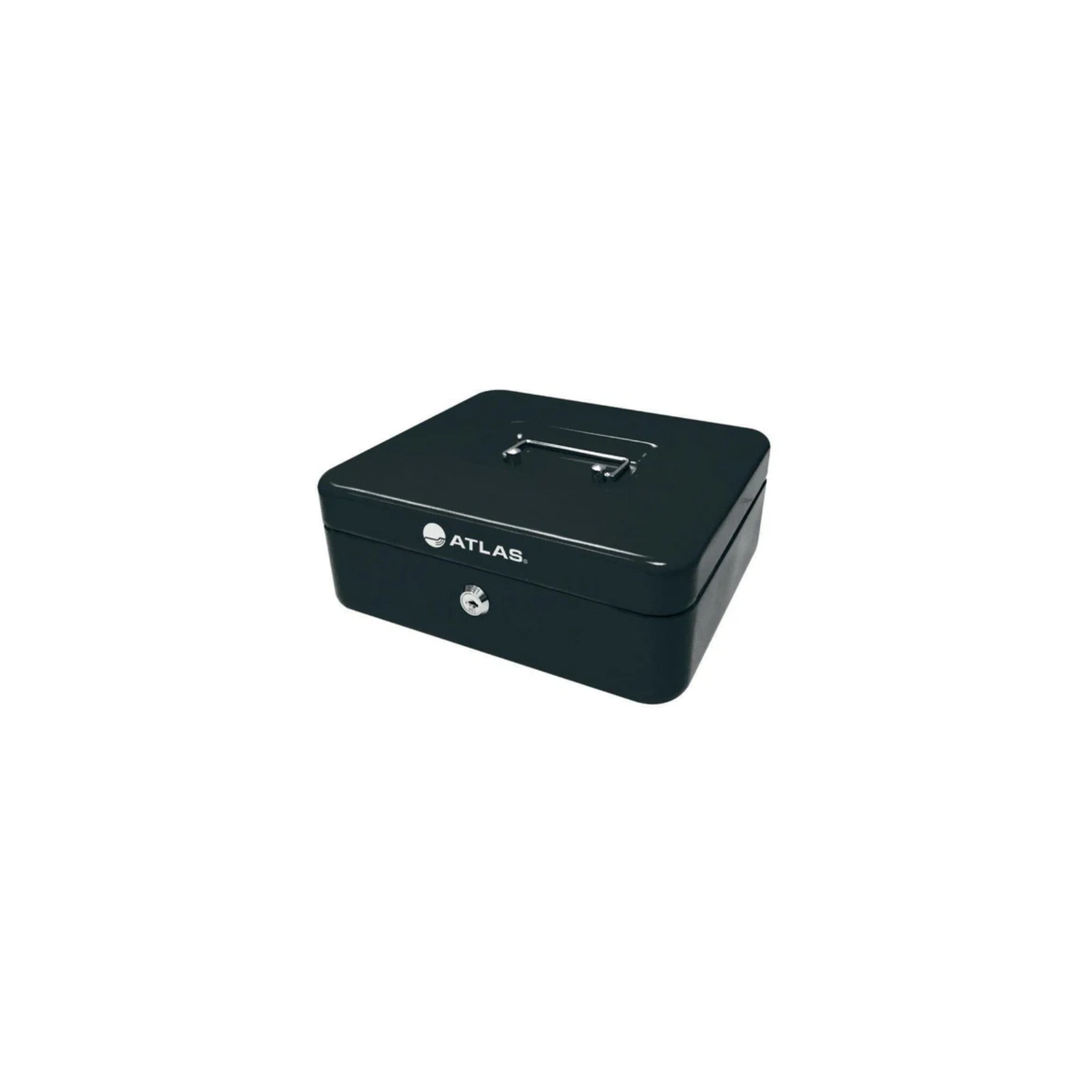 Atlas 8-inch black cash box for money storage in Qatar
