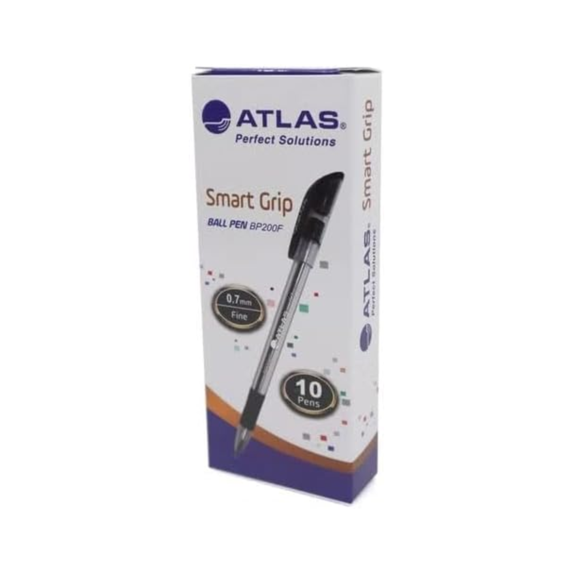 Ball pen 0.7mm fine tip smart grip black ink box of 10