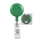 Blue badge reel with retractable cord and clip for ID card – available in Qatar