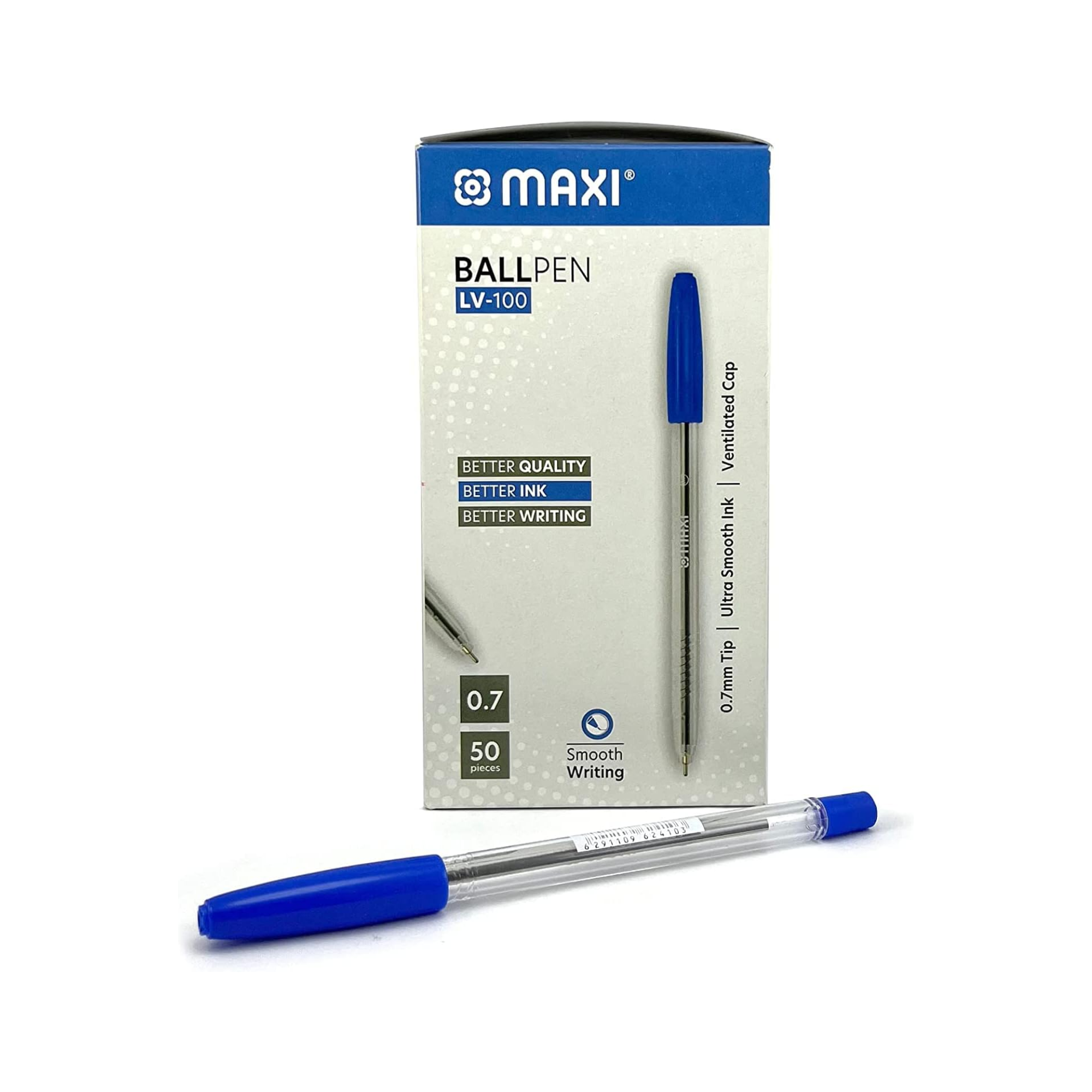 Maxi stationery blue pens box 50pcs best price Qatar