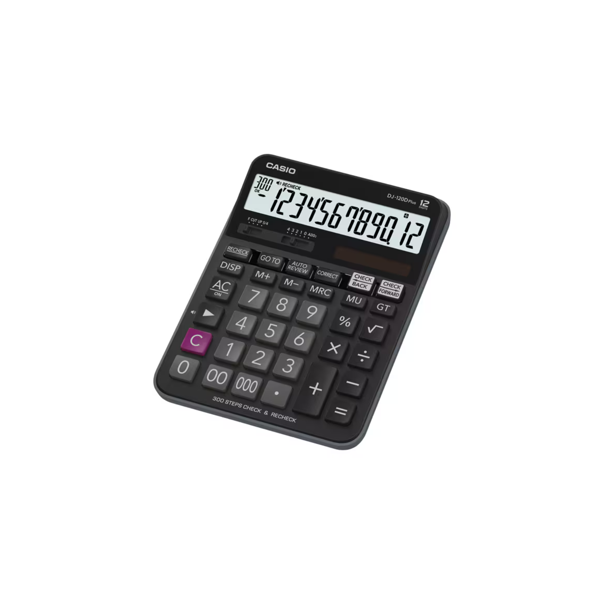 Casio DJ-120D Plus 12-digit desktop calculator in black for Qatar