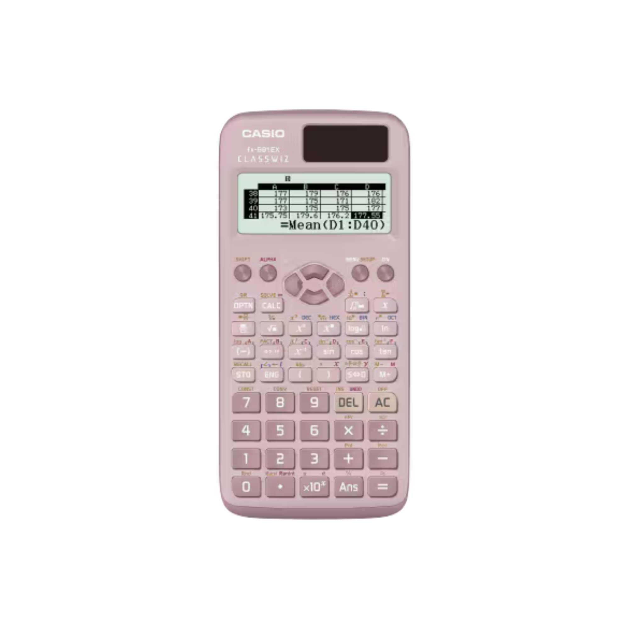 Casio fx-991EX calculator displaying natural textbook formulas