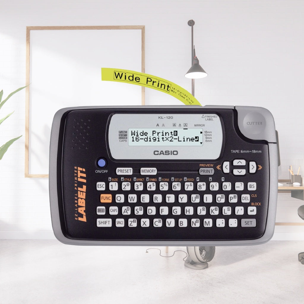 Casio KL-120 Label Printer – Compact Thermal Transfer Label Maker for Office Use in Qatar